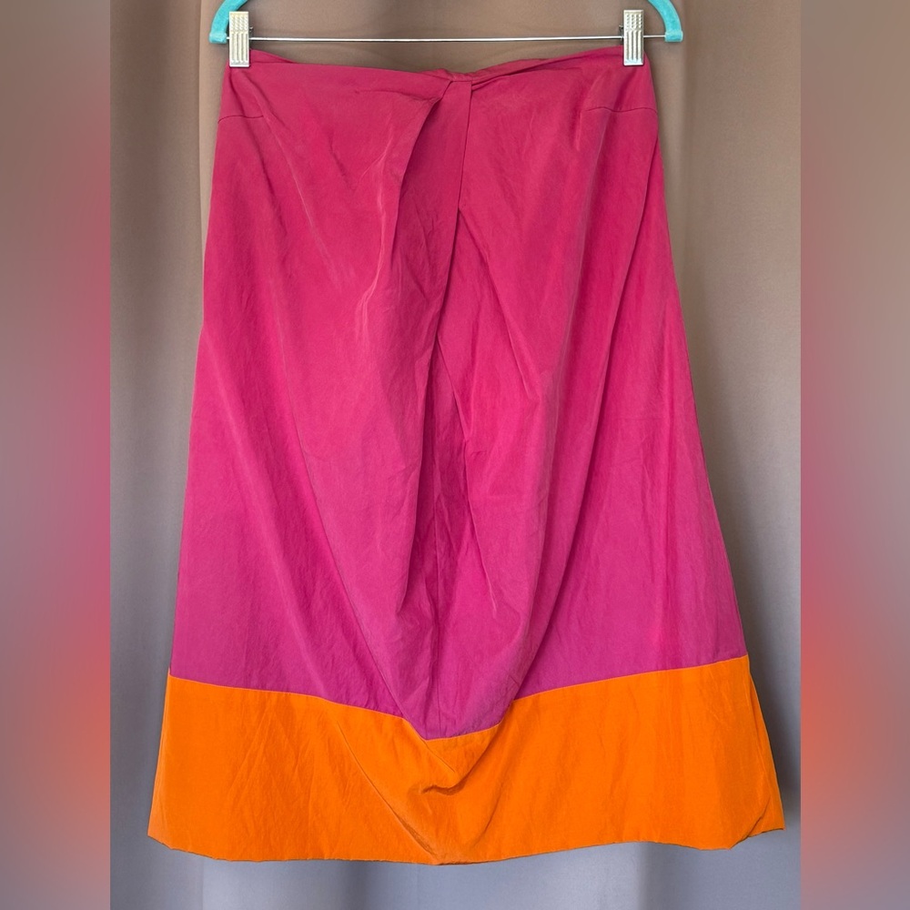 Trina Turk Vibrant Pink and Orange Strapless Silk & Cotton Shift Dress - NWT!